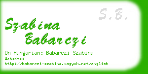 szabina babarczi business card